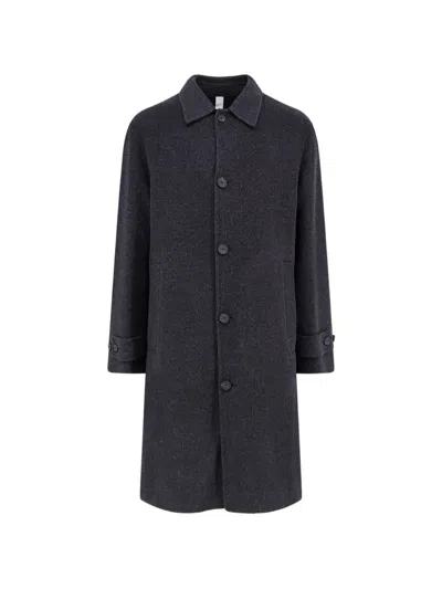 Hevo Loconia Button-up Single-breasted Coat In Gray