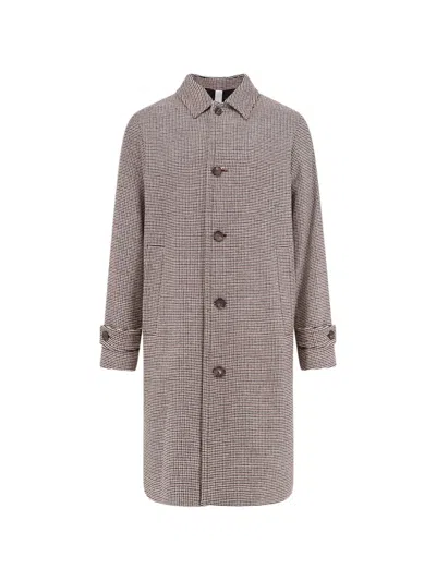 Hevo Loconia Houndstooth-pattern Single-breasted Coat In Multi
