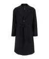 Hevo Hevò Man Coat Midnight Blue Size 40 Pure Virgin Wool Iws, Polyamide In Black
