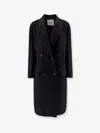 Hevo Lucugnano Double-breasted Coat In Black