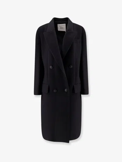 Hevo Lucugnano Double-breasted Coat In Black