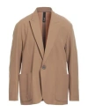 Hevo Hevò Man Blazer Camel Size 40 Polyester, Virgin Wool In Brown