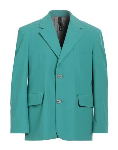 Hevo Hevò Man Blazer Emerald Green Size 42 Polyester, Virgin Wool, Elastane