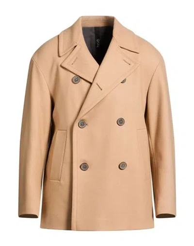 Hevo Hevò Man Coat Beige Size 42 Virgin Wool, Polyamide In Nude