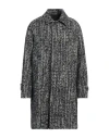 Hevo Hevò Man Coat Black Size 40 Acrylic, Polyester, Virgin Wool, Wool, Cotton In Black