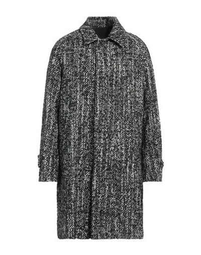 Hevo Hevò Man Coat Black Size 40 Acrylic, Polyester, Virgin Wool, Wool, Cotton