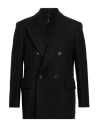 Hevo Hevò Man Coat Black Size 40 Virgin Wool, Polyamide In Black