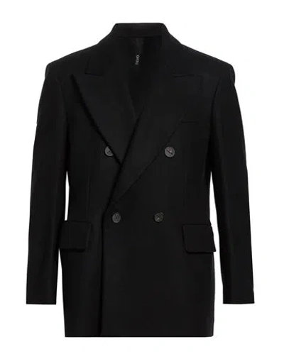 Hevo Hevò Man Coat Black Size 40 Virgin Wool, Polyamide