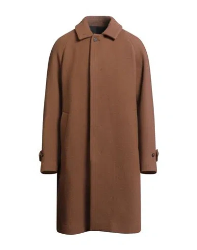 Hevo Hevò Man Coat Brown Size 40 Virgin Wool, Polyamide