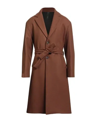 Hevo Hevò Man Coat Brown Size 42 Virgin Wool, Polyamide