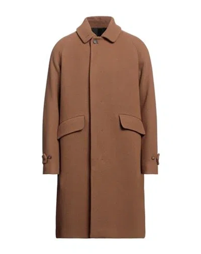 Hevo Hevò Man Coat Camel Size 38 Virgin Wool, Polyamide In Beige