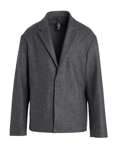 Hevo Hevò Man Coat Charcoal Size 40 Virgin Wool, Polyamide In Gray