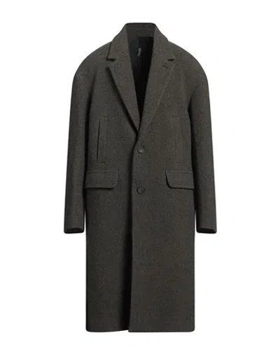 HEVO HEVÒ MAN COAT DARK GREEN SIZE 40 VIRGIN WOOL, POLYAMIDE
