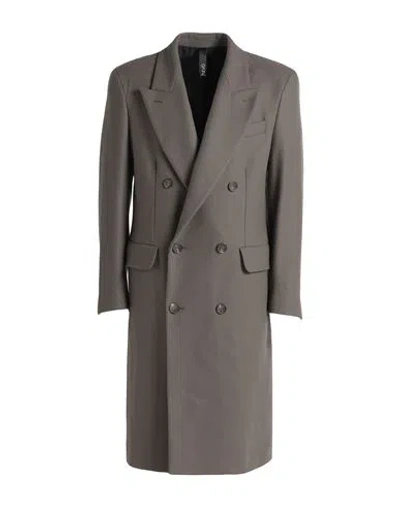 Hevo Hevò Man Coat Dove Grey Size 42 Pure Virgin Wool Iws, Polyamide In Gray