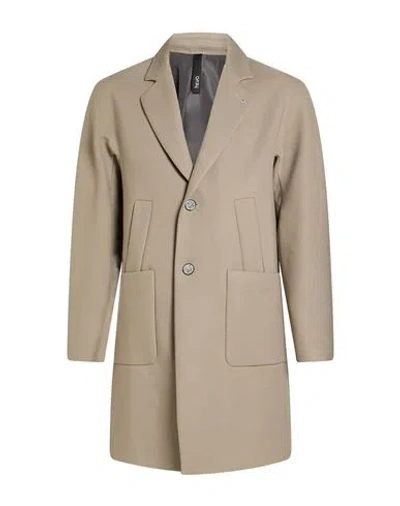 Hevo Hevò Man Coat Khaki Size 36 Polyester, Viscose, Elastane In White