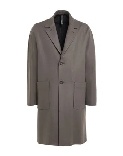 Hevo Hevò Man Coat Lead Size 42 Virgin Wool, Polyamide In Brown