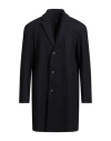 Hevo Hevò Man Coat Black Size 40 Virgin Wool, Polyamide In Blue