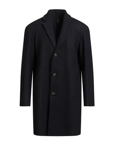 HEVO HEVÒ MAN COAT MIDNIGHT BLUE SIZE 38 VIRGIN WOOL, POLYAMIDE