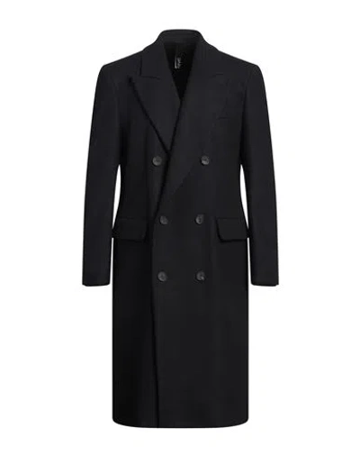 HEVO HEVÒ MAN COAT MIDNIGHT BLUE SIZE 40 PURE VIRGIN WOOL IWS, POLYAMIDE