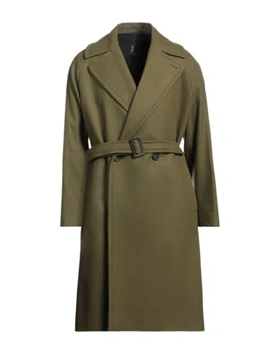 Hevo Hevò Man Coat Military Green Size 40 Virgin Wool, Polyamide