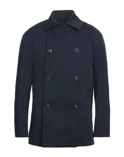 Hevo Hevò Man Coat Navy Size 36 Cotton, Nylon, Elastane