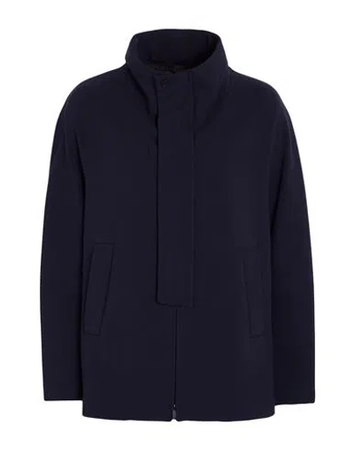 Hevo Hevò Man Coat Navy Size 40 Polyester, Elastic Fibres In Blue