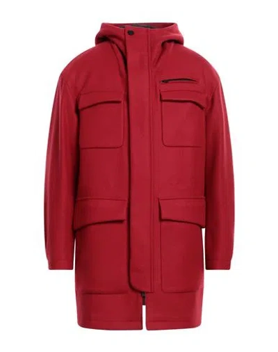 Hevo Hevò Man Coat Red Size 38 Virgin Wool, Polyamide