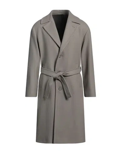 Hevo Hevò Man Coat Taupe Size 36 Virgin Wool, Polyamide In Gray