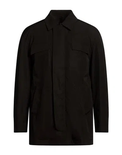 Hevo Hevò Man Overcoat & Trench Coat Black Size 36 Polyester, Cotton