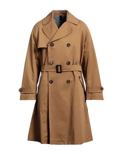 Hevo Hevò Man Overcoat & Trench Coat Camel Size 40 Cotton In Beige