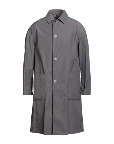 Hevo Hevò Man Overcoat & Trench Coat Grey Size 36 Polyethylene, Cotton In Gray