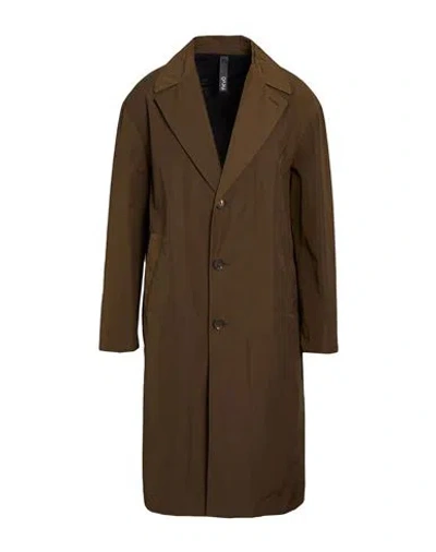 Hevo Hevò Man Overcoat & Trench Coat Military Green Size 40 Polyester, Cotton In Brown