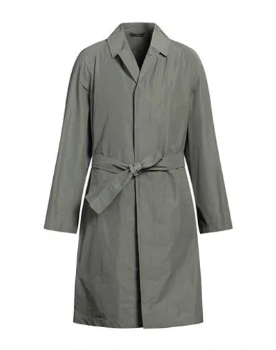 Hevo Hevò Man Overcoat & Trench Coat Sage Green Size 44 Polyester, Cotton