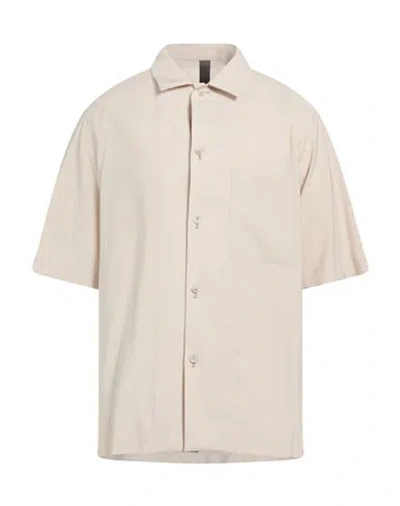 Hevo Hevò Man Shirt Beige Size 44 Viscose, Polyester In Neutral