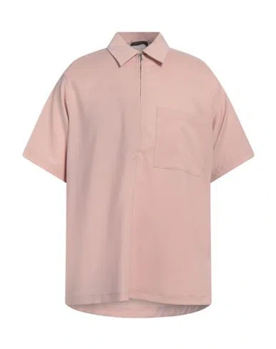 Hevo Hevò Man Shirt Blush Size 42 Virgin Wool In Pink