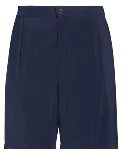 Hevo Hevò Man Shorts & Bermuda Shorts Navy Size L Viscose, Polyester In Blue