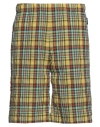 Hevo Hevò Man Shorts & Bermuda Shorts Yellow Size M Virgin Wool, Cotton In Yellow