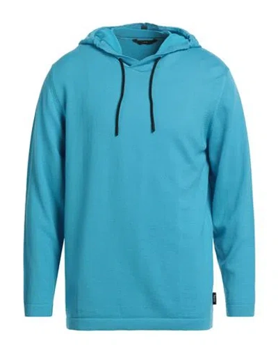 Hevo Hevò Man Sweater Azure Size L Virgin Wool, Cotton In Blue