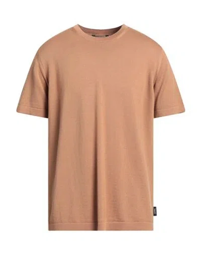 Hevo Hevò Man Sweater Camel Size M Wool, Cotton In Beige