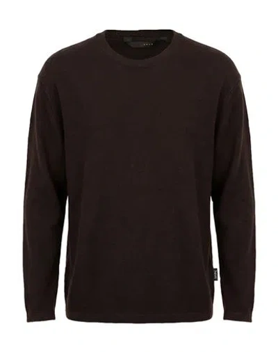 Hevo Hevò Man Sweater Dark Brown Size M Virgin Wool, Acrylic In Animal Print