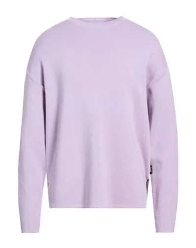 Hevo Hevò Man Sweater Lilac Size L Virgin Wool, Acrylic In Purple