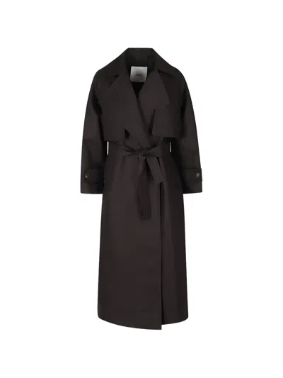 Hevo Margherita Belted Trench Coat In Brown