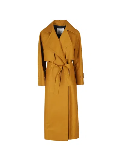 Hevo Margherita Belted Trench Coat In Brown