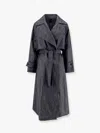 Hevo Margherita Linen And Cotton Trench Coat With Denim Effect