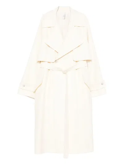 Hevo Mariotto Belted Coat In White