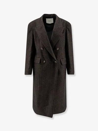 Hevo Martina Franca Wool Blend Coat In Black