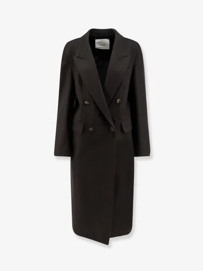 Hevo Martina Franca Wool Blend Coat In Brown