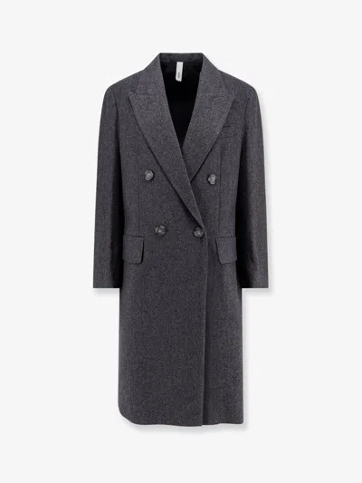 Hevo Martina Franca Wool Blend Coat In Gray