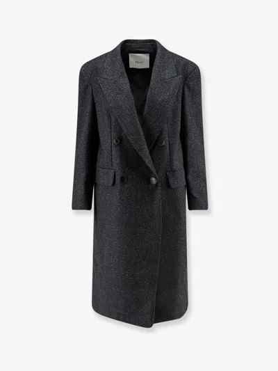 Hevo Martina Franca Wool Blend Coat In Grey