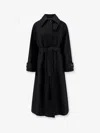 Hevo Pointed-collar Belted Coat In Black